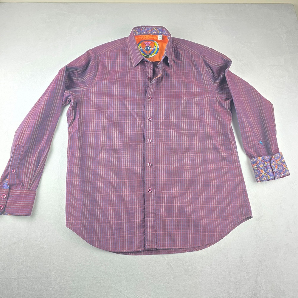 Robert Graham Mens Shirt Classic Fit‎ Plaid Check Button Up Long Sleeve Colorful